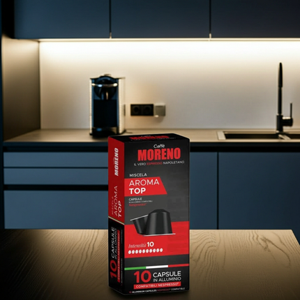 Moreno Top Espresso – Dunkle Röstung und volles Aroma für Schweizer Espresso-Liebhaber.