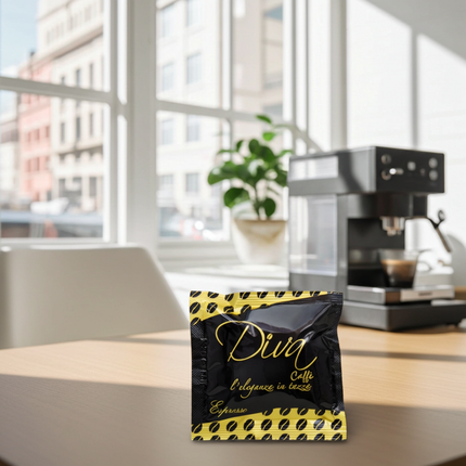 Italienischer Espresso Diva Caffé: 150 E.S.E. Pads 60/40 für kräftigen Cappuccino und Latte.