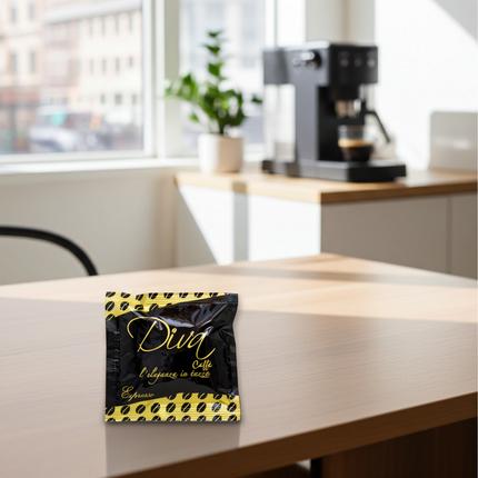 150 Kaffeepads Diva Caffé Espresso 60/40: Die günstige Großpackung für täglichen Espresso-Genuss.