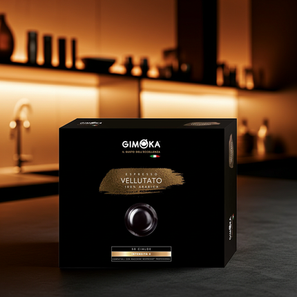 Gimoka Espresso Vellutato mit samtiger Crema und ausgewogenem Espresso für genussvolle Kaffeemomente