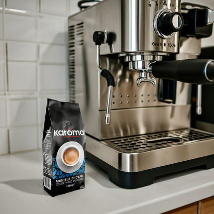 Karoma Caffè Miscela Blu – Optimierte Extraktion für Siebträger: Fokus auf gleichmässige Bohnengrösse und Röstbild.