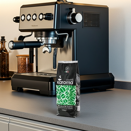 Karoma Caffe Miscela Verde: Dunkle Röstung für intensiven Geschmack – ideal als Basis für Milchgetränke.