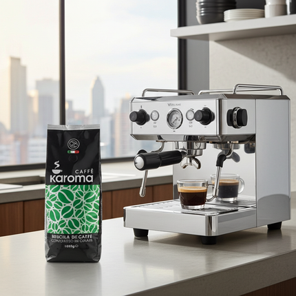 Italienischer Espresso Karoma Miscela Verde 1kg: Perfekt abgestimmte Mischung für alle gängigen Mahlwerke.