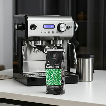 Karoma Miscela Verde 1kg: Hochwertige Espressobohnen mit langanhaltendem Aroma und wenig Bitterstoffen.