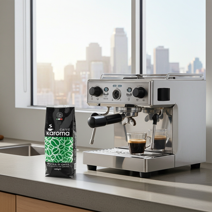 Beste Kaffeebohnen für Espresso: Karoma Miscela Verde (1kg) – traditionell neapolitanisch geröstet.