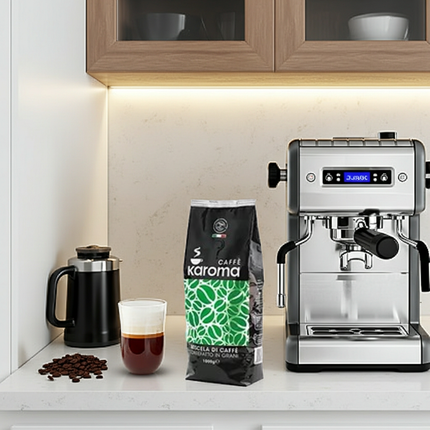 Karoma Miscela Verde 1kg Schweiz: Preiswerte italienische Kaffeebohnen für den täglichen Genuss online kaufen.