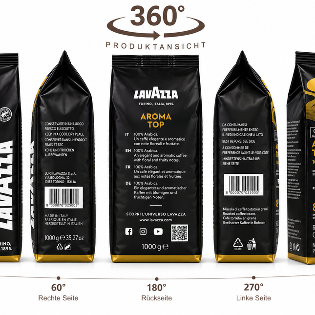 LAVAZZA AROMA TOP 360 Grad Ansicht.