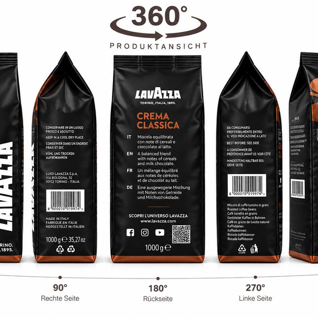 LAVAZZA CREMA CLASSICA 360 Grad Ansicht.