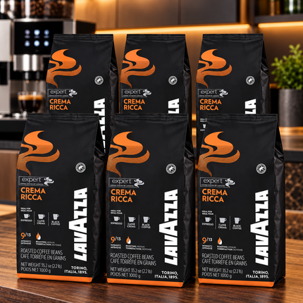 Lavazza Crema Ricca 6 kg Kaffeebohnen im Vorratspack für Espresso und Vollautomat