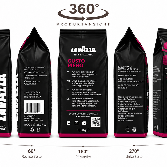 LAVAZZA Expert GUSTO PIENO 360 Grad Ansicht