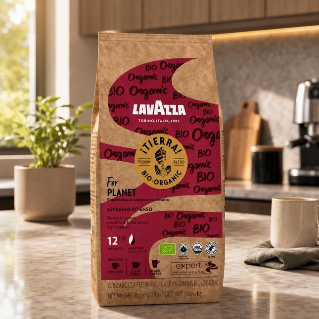 Lavazza ¡Tierra! Bio Intenso 1 kg mit 50% Arabica und 50% Robusta aus biologischem Anbau