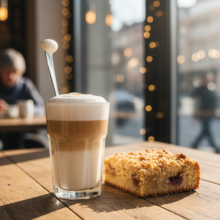 Espresso und Latte Macchiato trinken Kaffeegeniesser.ch Cappuccino News Kaffeemagazin Kaffee Kuchen