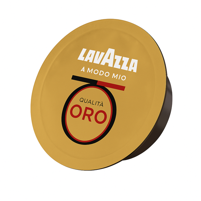 Lavazza A Modo Mio Qualità Oro Kapseln mit 100 % Arabica-Espresso und feiner, goldbrauner Crema in der Tasse