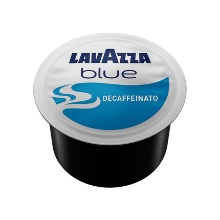 Lavazza BLUE Koffeinfrei Kapseln mit aromatischem entkoffeiniertem Espresso und feiner Crema in der Espressotasse