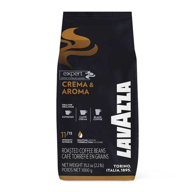1-kg-Beutel Lavazza Crema & Aroma mit frisch gebrühtem Espresso und samtiger, lang anhaltender Crema