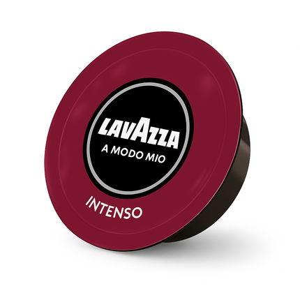 Lavazza A Modo Mio Intenso Kapseln mit kräftigem Espresso, dunkler Crema und intensivem Aromaprofil in der Tasse