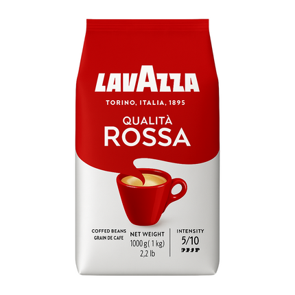 1-kg-Beutel Lavazza Qualità Rossa mit aromatischen Kaffeebohnen und ausgewogenem Espresso mit feiner Crema