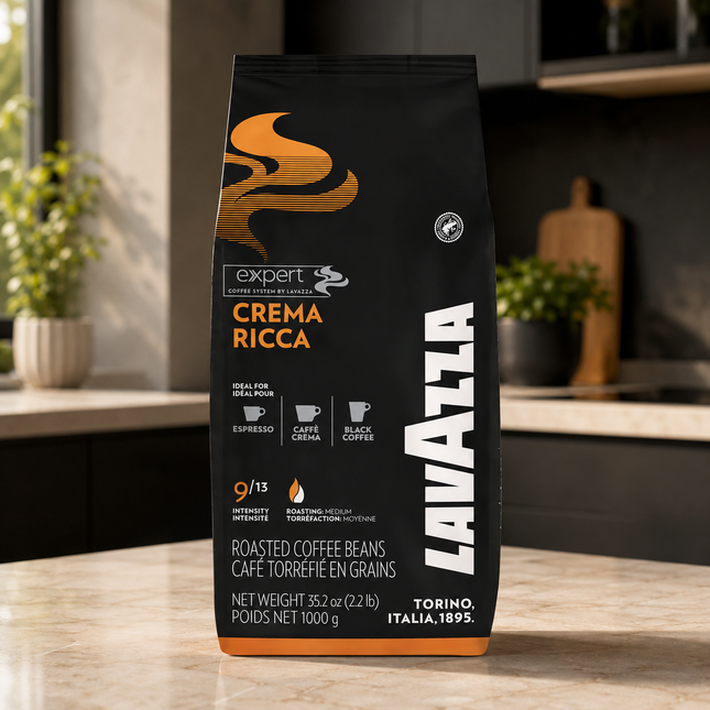 Lavazza Crema Ricca 60/40 Kaffeebohnen mit vollem Körper und besonders dichter Crema
