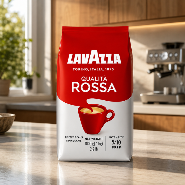 Lavazza Qualità Rossa 1-kg-Beutel für Siebträger, Kaffeevollautomat und Espressomühle