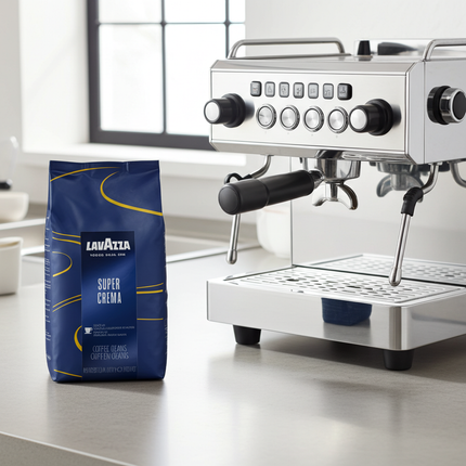Lavazza Super Crema ganze Bohnen 1kg – Der Bestseller für Cappuccino und Latte Macchiato Basis