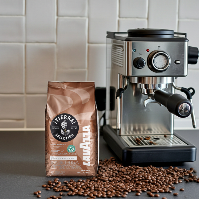 Lavazza Tierra Selection 1kg – Arabica-Mischung mit mittlerer Röstung für einen eleganten Café Crème