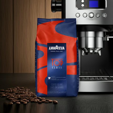 1kg Packung Lavazza Top Class – Klassische blaue Verpackung mit Aromaschutzventil für maximale Frische