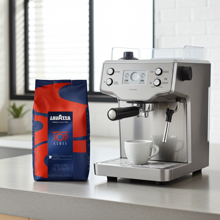 Lavazza Top Class 1kg – Fokus auf die exzellente Extraktion der würzigen Zimt- und Kakao-Aromen bei mittlerem Röstgrad.