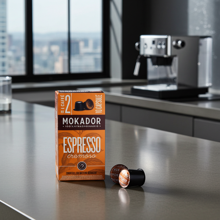 Italienisches Bar-Feeling zu Hause: Mokador Cremoso 100 Kapseln für perfekten Espresso & Lungo.