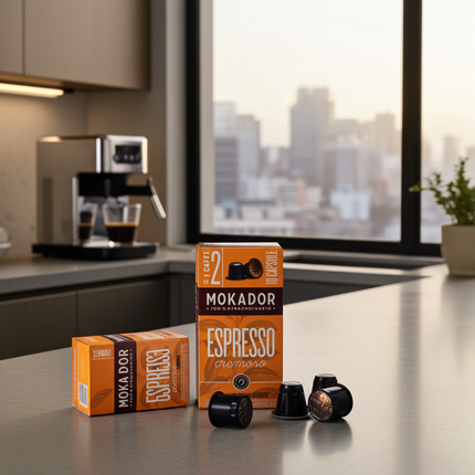 Premium Espresso aus Faenza: Mokador Cremoso 100er Packung für anspruchsvolle Nespresso-Nutzer.