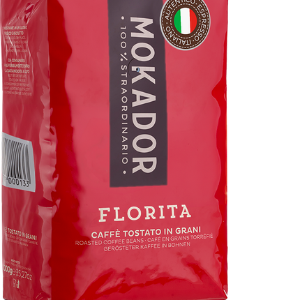 Mokador Florita 1kg: Ganze Bohne für den perfekten Barista-Moment mit floralem Bouquet und dichter Crema.