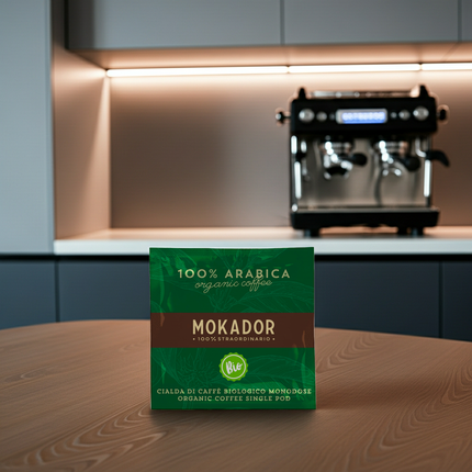 Mokador Bio Arabica E.S.E. Pads: 100% reine Arabica-Bohnen aus biologischem Anbau für höchste Qualität.