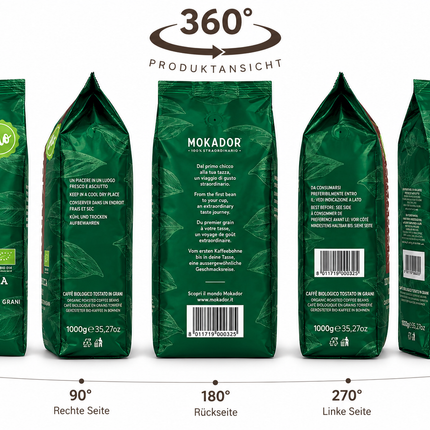 Mokador 100 Arabica Mexico Bio 1 kg Kaffeebohnen 360 grad