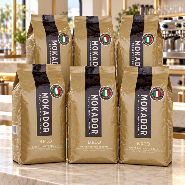 Mokador Brio 60/40 6 kg Kaffeebohnen für Espresso, Cappuccino und Vollautomat