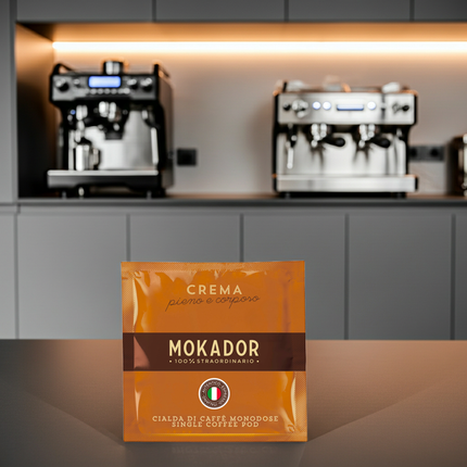 Italienische E.S.E. Pads: Mokador Crema 50/50 (200 Stk.) – säurearm und vollmundig langzeitgeröstet.
