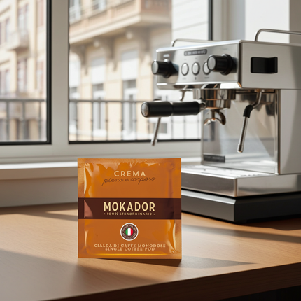 Espresso-Pads Vorrat 200 Stk.: Mokador Crema 50/50 – ideal für den täglichen Genuss in Büro und Haushalt.