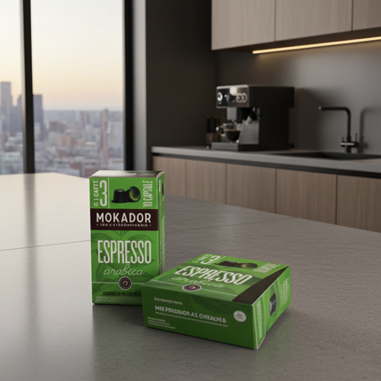 Edle Kaffeemischung aus Faenza: 100 Mokador 100% Arabica Kapseln für den feinen Espresso-Moment am Nachmittag.
