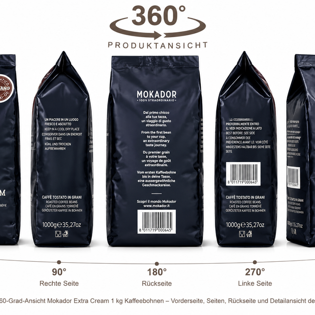 mit dem Mokador Extra Cream 70/30  bekommst einen ausgewogen italienische Kaffee