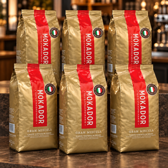 Mokador Gran Miscela 6 kg Kaffeebohnen im Vorratspack für Espresso und Vollautomat