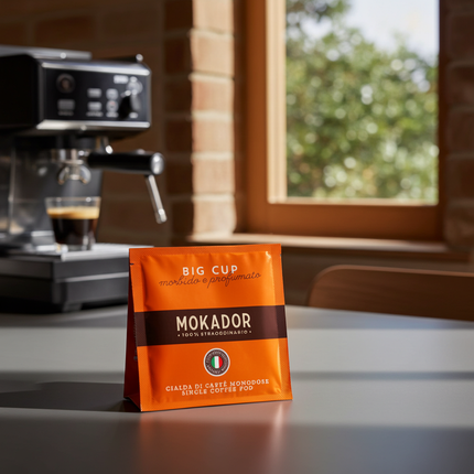 Mokador Tazza Grande 200er-Box: Kräftige Espresso-Pads mit schokoladigem Abgang und viel Volumen.