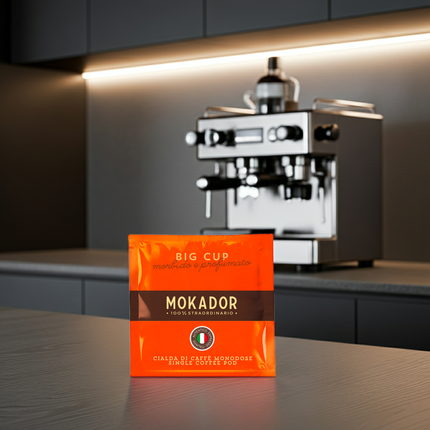 Mokador Tazza Grande 60/40 E.S.E. Pads: Die ideale Wahl für eine grosse Tasse Kaffee mit italienischer Seele.