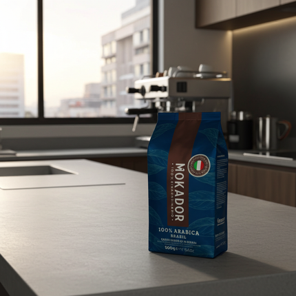 Mokador Brazil 500g: Ganze Espressobohnen mit feiner Note von Schokolade und gerösteten Nüssen.