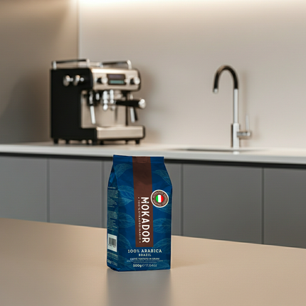 Beste Arabica Bohnen Brasilien: Mokador 500g – ideal für Jura, Delonghi und Siemens Kaffeevollautomaten.