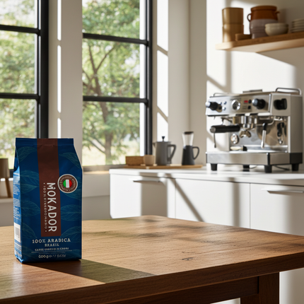 Mokador Brazil 500g: Ganze Bohne mit vollmundigem Körper und einem Hauch von Karamell.