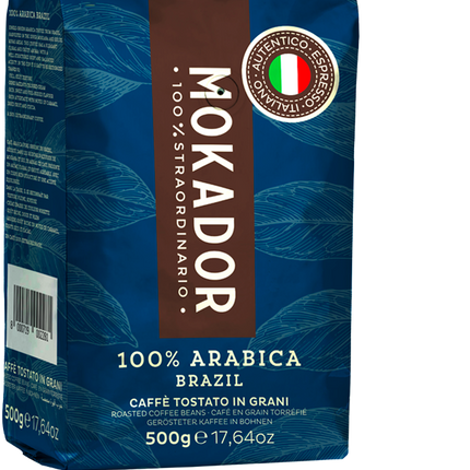 Espressobohnen 500g: Mokador Brazil 100% Arabica – die perfekte Wahl für milden, schwarzen Kaffee.