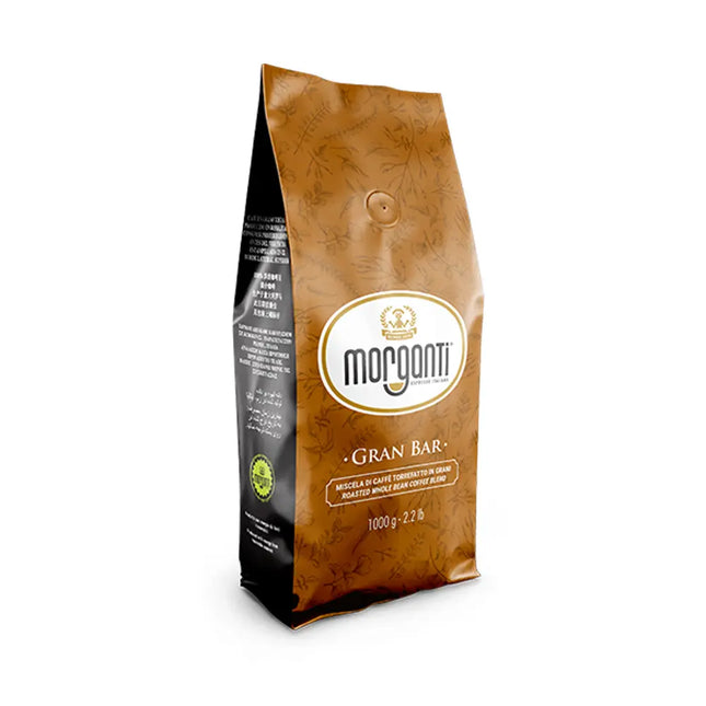 Caffè Morganti Gran Bar 85/15 1 kg Kaffeebohnen für Siebträger, Vollautomaten und professionelle Barista.