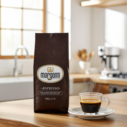 Morganti ÆSPRESSO® 80/20 Kaffeebohnen für Espresso, Cappuccino und Café Crème in Schweizer Betrieben.