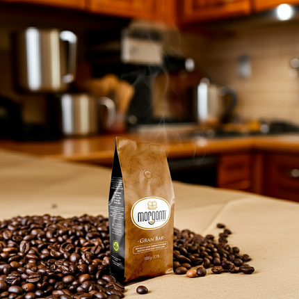 Morganti Gran Bar 85/15 Kaffeebohnen für Schweizer Gastronomie, Fachhandel und anspruchsvolle Espresso-Liebhaber.