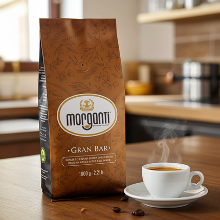 Morganti Gran Bar 85/15 Premium-Espresso für Kaffeefachhandel und Gastronomiebetriebe in der Schweiz.