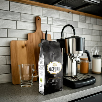 Morganti Romeo 100% Arabica Kaffeebohnen für Schweizer Fachhandel, Gastronomie und anspruchsvolle Kaffeegeniesser.