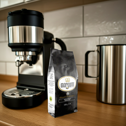 Morganti Romeo 100% Arabica 1 kg Kaffeebohnen für professionelle Kaffeequalität im Schweizer Gastrobereich.